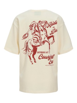JACK&JONES ORIGINALS JXKATINKA LOOSE SS TEE JRS Egret/Ride or Die | Freewear JXKATINKA LOOSE SS TEE JRS - www.freewear.nl - Freewear