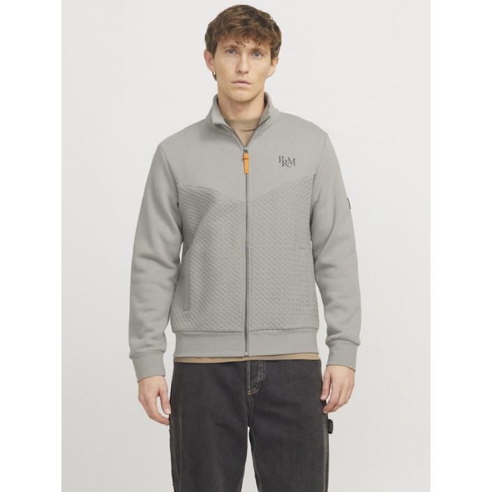 JACK%JONES PREMIUM JPRBLUFRANKIE SWEAT ZIP HIGH NECK Ghost Gray | Freewear JPRBLUFRANKIE SWEAT ZIP HIGH NECK - www.freewear.nl - Freewear