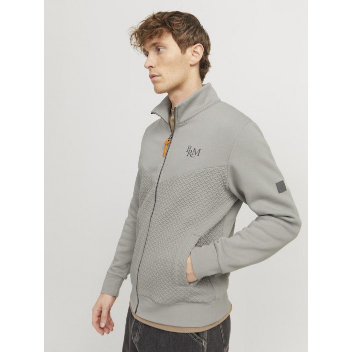 JACK%JONES PREMIUM JPRBLUFRANKIE SWEAT ZIP HIGH NECK Ghost Gray | Freewear JPRBLUFRANKIE SWEAT ZIP HIGH NECK - www.freewear.nl - Freewear
