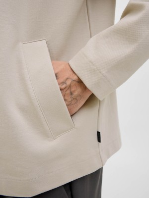 JACK%JONES PREMIUM JPRBLAPETE SWEAT OVERSHIRT Silver Lining | Freewear JPRBLAPETE SWEAT OVERSHIRT - www.freewear.nl - Freewear