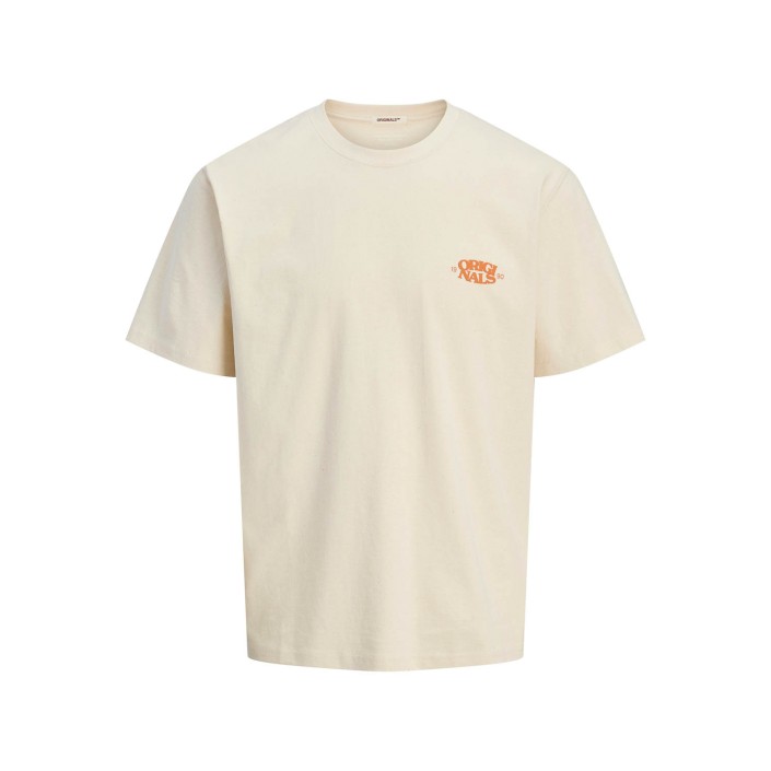 JACK&JONES ORIGINALS JORTAVIRA TYPE BACK TEESS CREW NECK: Ecru | Freewear JORTAVIRA TYPE BACK TEESS CREW NECK: - www.freewear.nl - Freewear