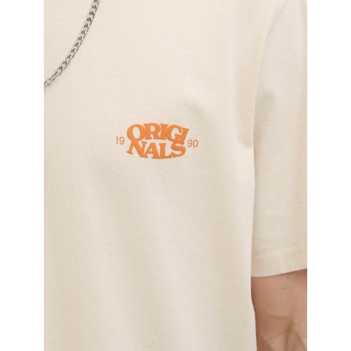 JACK&JONES ORIGINALS JORTAVIRA TYPE BACK TEESS CREW NECK: Ecru | Freewear JORTAVIRA TYPE BACK TEESS CREW NECK: - www.freewear.nl - Freewear