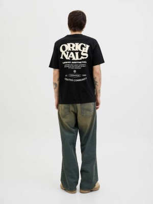 JACK&JONES ORIGINALS JORTAVIRA TYPE BACK TEESS CREW NECK: Black | Freewear JORTAVIRA TYPE BACK TEESS CREW NECK: - www.freewear.nl - Freewear