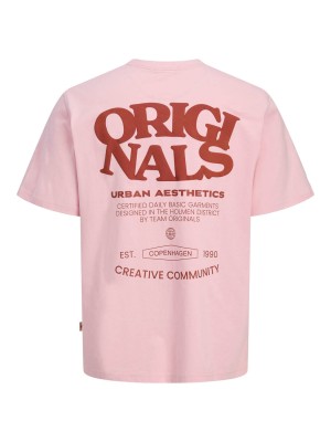 JACK&JONES ORIGINALS JORTAVIRA TYPE BACK TEESS CREW NECK: Tickled Pink | Freewear JORTAVIRA TYPE BACK TEESS CREW NECK: - www.freewear.nl - Freewear