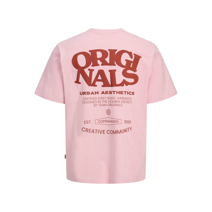 JACK&JONES ORIGINALS JORTAVIRA TYPE BACK TEESS CREW NECK: Tickled Pink | Freewear JORTAVIRA TYPE BACK TEESS CREW NECK: - www.freewear.nl - Freewear