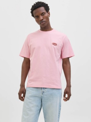 JACK&JONES ORIGINALS JORTAVIRA TYPE BACK TEESS CREW NECK: Tickled Pink | Freewear JORTAVIRA TYPE BACK TEESS CREW NECK: - www.freewear.nl - Freewear