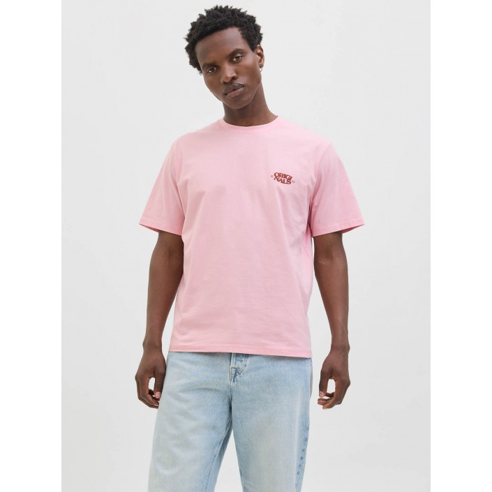 JACK&JONES ORIGINALS JORTAVIRA TYPE BACK TEESS CREW NECK: Tickled Pink | Freewear JORTAVIRA TYPE BACK TEESS CREW NECK: - www.freewear.nl - Freewear