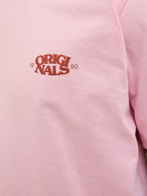 JACK&JONES ORIGINALS JORTAVIRA TYPE BACK TEESS CREW NECK: Tickled Pink | Freewear JORTAVIRA TYPE BACK TEESS CREW NECK: - www.freewear.nl - Freewear