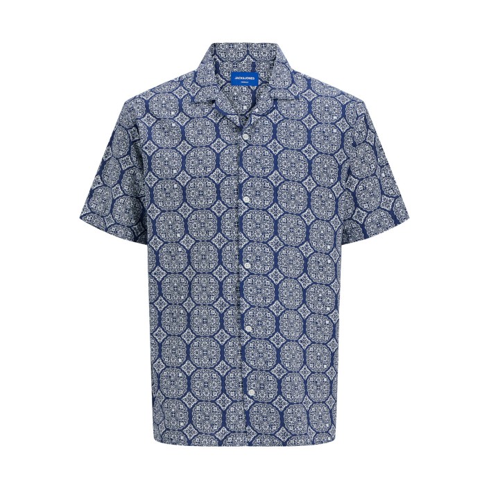 jack en jones boys JORSEERSUCKER AOP SHIRT SS JNR Ocean Cavern | Freewear JORSEERSUCKER AOP SHIRT SS JNR - www.freewear.nl - Freewear