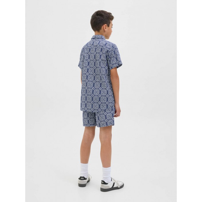 jack en jones boys JORSEERSUCKER AOP SHIRT SS JNR Ocean Cavern | Freewear JORSEERSUCKER AOP SHIRT SS JNR - www.freewear.nl - Freewear