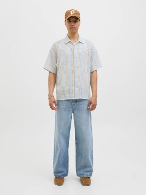 JACK&JONES ORIGINALS JORBELLAGIO CROCHET SHIRT SS SN Skyway | Freewear JORBELLAGIO CROCHET SHIRT SS SN - www.freewear.nl - Freewear