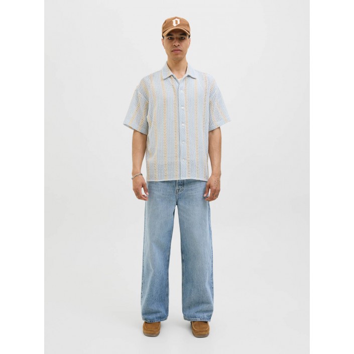 JACK&JONES ORIGINALS JORBELLAGIO CROCHET SHIRT SS SN Skyway | Freewear JORBELLAGIO CROCHET SHIRT SS SN - www.freewear.nl - Freewear