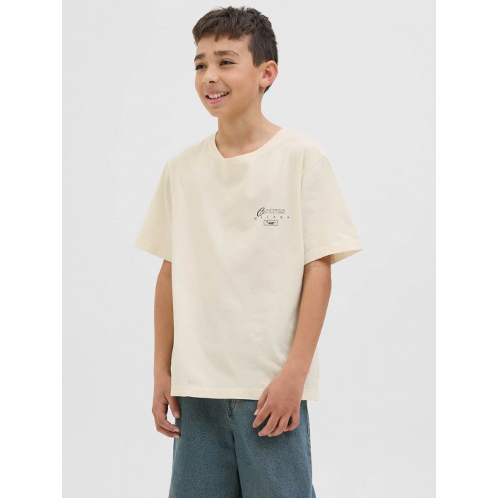 jack en jones boys JORALMERIA WORLD TEE SS CREW NECK J: Antique White | Freewear JORALMERIA WORLD TEE SS CREW NECK J: - www.freewear.nl - Freewear