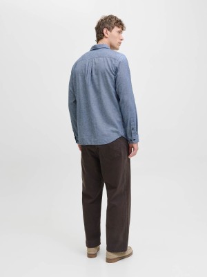 Jack & Jones:JACK&JONES ESSENTIALS JJECLASSIC MELANGE SHIRT L/S NOOS Faded Denim | Freewear JJECLASSIC MELANGE SHIRT L/S NOOS - www.freewear.nl - Freewear