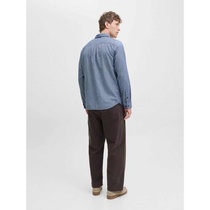 Jack & Jones:JACK&JONES ESSENTIALS JJECLASSIC MELANGE SHIRT L/S NOOS Faded Denim | Freewear JJECLASSIC MELANGE SHIRT L/S NOOS - www.freewear.nl - Freewear