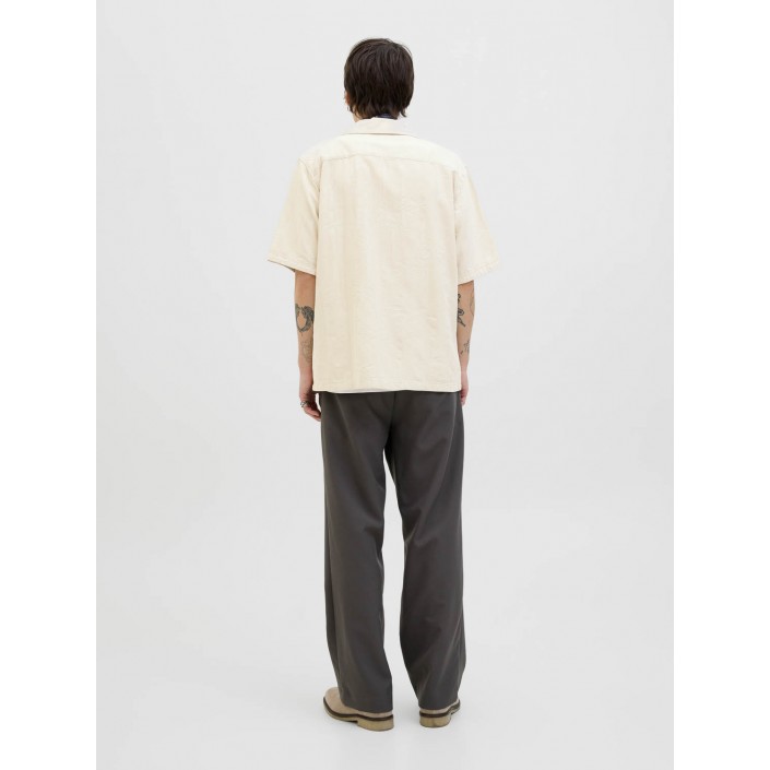 JACK%JONES PREMIUM JPRBLULUKE JACQUARD RESORT S/S SHIR: Almond Milk | Freewear JPRBLULUKE JACQUARD RESORT S/S SHIR: - www.freewear.nl - Freewear