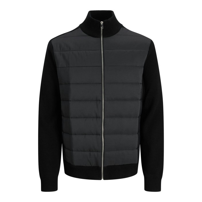 Jack & Jones:JACK&JONES ESSENTIALS JJEPERFECT KNIT HYBRID CARDIGAN SN Black | Freewear JJEPERFECT KNIT HYBRID CARDIGAN SN - www.freewear.nl - Freewear