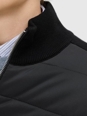 Jack & Jones:JACK&JONES ESSENTIALS JJEPERFECT KNIT HYBRID CARDIGAN SN Black | Freewear JJEPERFECT KNIT HYBRID CARDIGAN SN - www.freewear.nl - Freewear