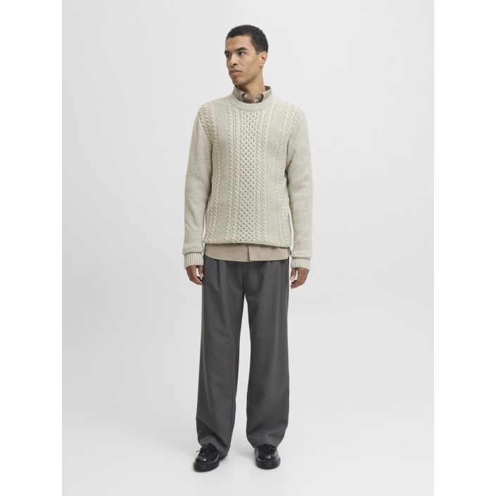 JACK&JONES ORIGINALS JJPAUL KNIT CREW NECK White Melange | Freewear JJPAUL KNIT CREW NECK - www.freewear.nl - Freewear