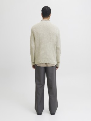 JACK&JONES ORIGINALS JJPAUL KNIT CREW NECK White Melange | Freewear JJPAUL KNIT CREW NECK - www.freewear.nl - Freewear