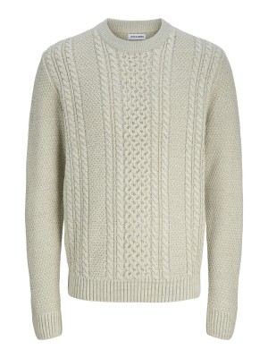 JACK&JONES ORIGINALS JJPAUL KNIT CREW NECK White Melange | Freewear JJPAUL KNIT CREW NECK - www.freewear.nl - Freewear