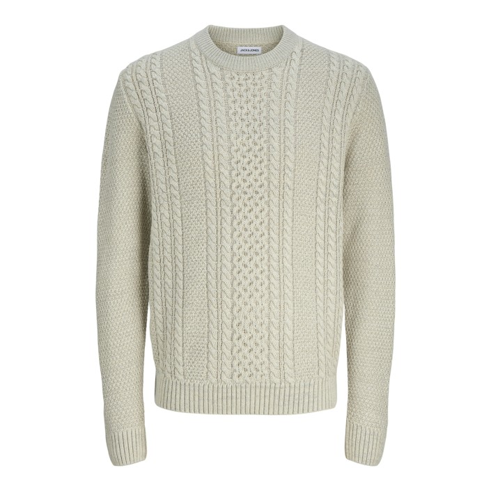 JACK&JONES ORIGINALS JJPAUL KNIT CREW NECK White Melange | Freewear JJPAUL KNIT CREW NECK - www.freewear.nl - Freewear