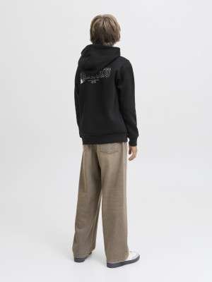 jack en jones boys JJKENJI SWEAT HOOD JNR Black | Freewear JJKENJI SWEAT HOOD JNR - www.freewear.nl - Freewear