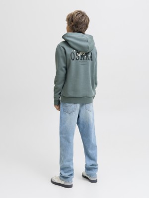 jack en jones boys JJKENJI SWEAT HOOD JNR Stormy Weather | Freewear JJKENJI SWEAT HOOD JNR - www.freewear.nl - Freewear