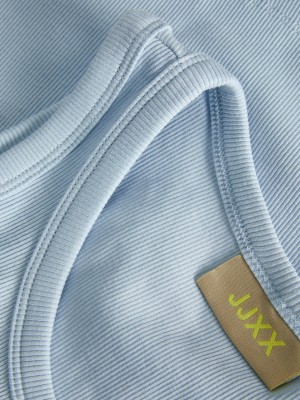 JACK&JONES ORIGINALS JXFALLON STR SL EMB RIB TOP JRS Skyway/Always keep the positive | Freewear JXFALLON STR SL EMB RIB TOP JRS - www.freewear.nl - Freewear
