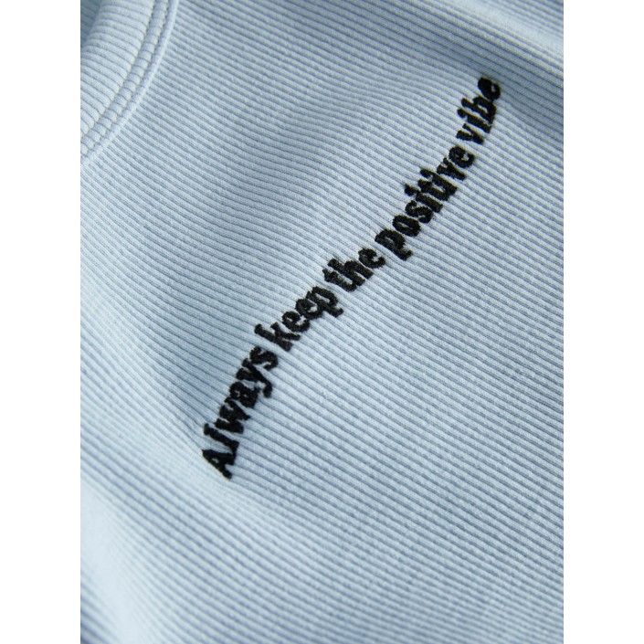 JACK&JONES ORIGINALS JXFALLON STR SL EMB RIB TOP JRS Skyway/Always keep the positive | Freewear JXFALLON STR SL EMB RIB TOP JRS - www.freewear.nl - Freewear
