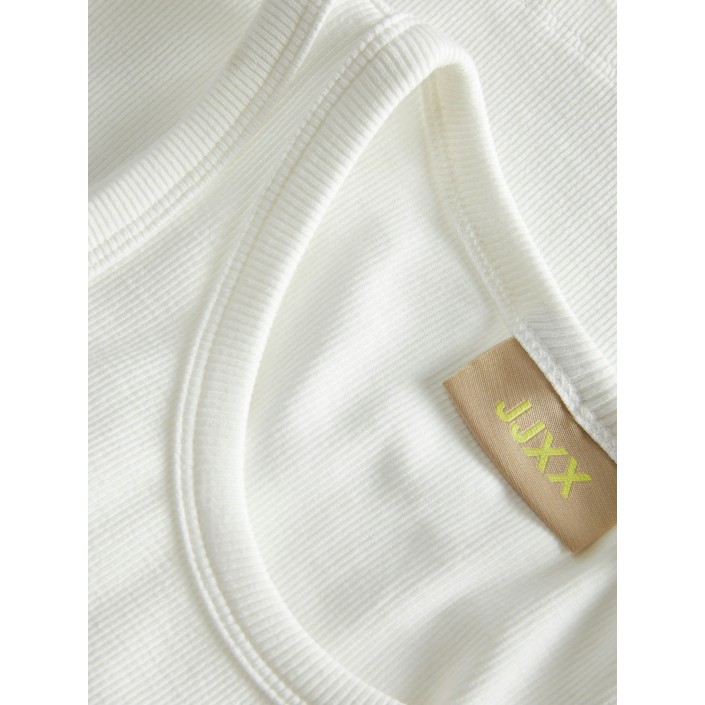 JACK&JONES ORIGINALS JXFALLON STR SL EMB RIB TOP JRS Blanc de Blanc/Out-Off OFFICE | Freewear JXFALLON STR SL EMB RIB TOP JRS - www.freewear.nl - Freewear