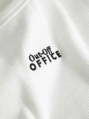 JACK&JONES ORIGINALS JXFALLON STR SL EMB RIB TOP JRS Blanc de Blanc/Out-Off OFFICE | Freewear JXFALLON STR SL EMB RIB TOP JRS - www.freewear.nl - Freewear