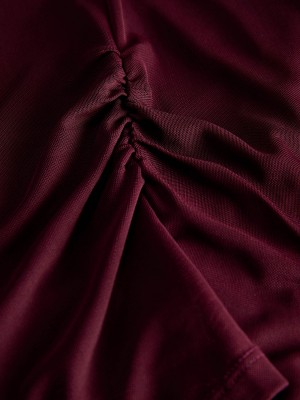 JACK&JONES ORIGINALS JXMINNA MESH LS TOP WVN LN Cabernet | Freewear JXMINNA MESH LS TOP WVN LN - www.freewear.nl - Freewear