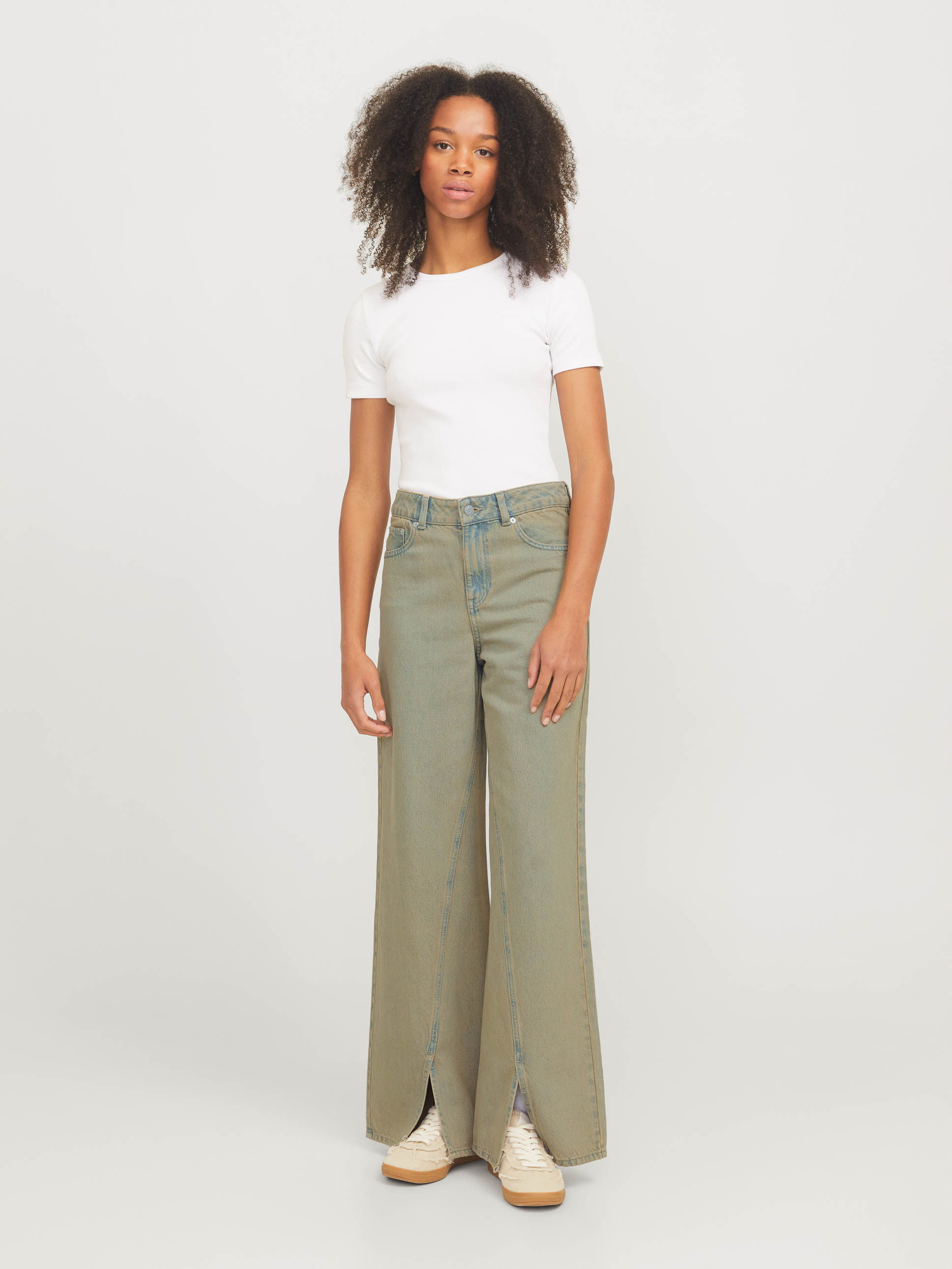 Jack and Jones Jxtokyo Maja Wide Hw Slit Jeans Dnm