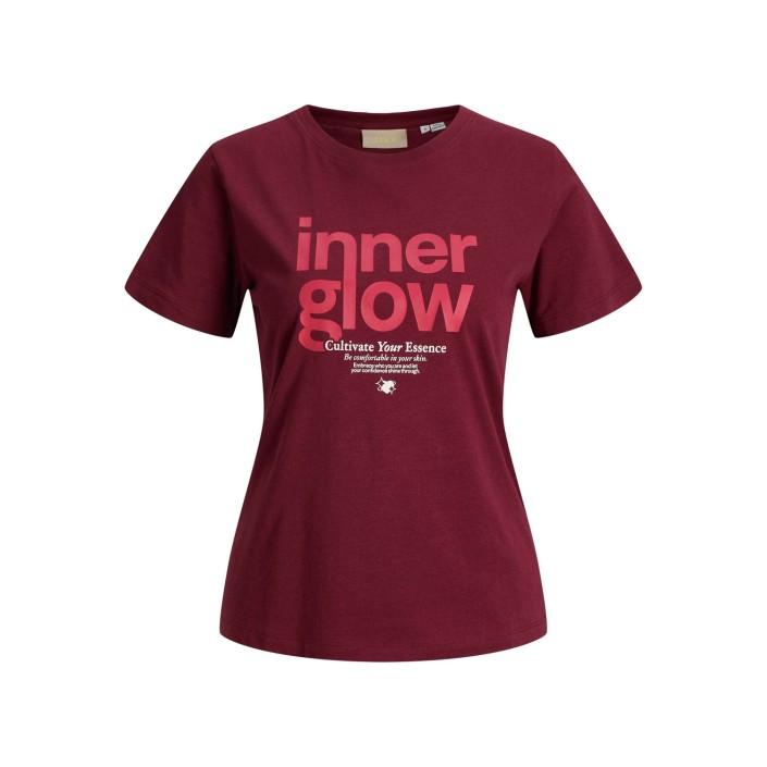 JACK&JONES ORIGINALS JXMIMI SS PRINT TEE JRS Cabernet/Inner glow | Freewear JXMIMI SS PRINT TEE JRS - www.freewear.nl - Freewear