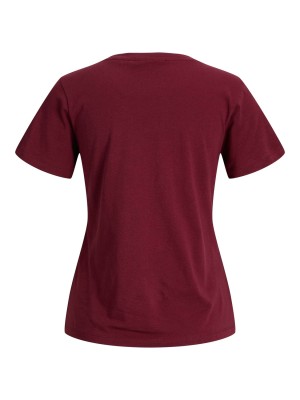 JACK&JONES ORIGINALS JXMIMI SS PRINT TEE JRS Cabernet/Inner glow | Freewear JXMIMI SS PRINT TEE JRS - www.freewear.nl - Freewear