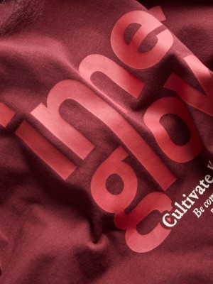 JACK&JONES ORIGINALS JXMIMI SS PRINT TEE JRS Cabernet/Inner glow | Freewear JXMIMI SS PRINT TEE JRS - www.freewear.nl - Freewear