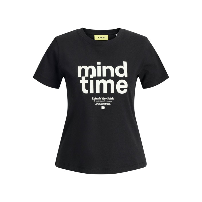 JACK&JONES ORIGINALS JXMIMI SS PRINT TEE JRS Black/Mind time | Freewear JXMIMI SS PRINT TEE JRS - www.freewear.nl - Freewear