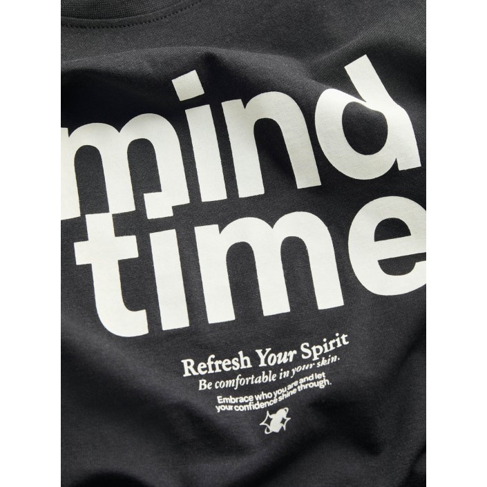 JACK&JONES ORIGINALS JXMIMI SS PRINT TEE JRS Black/Mind time | Freewear JXMIMI SS PRINT TEE JRS - www.freewear.nl - Freewear