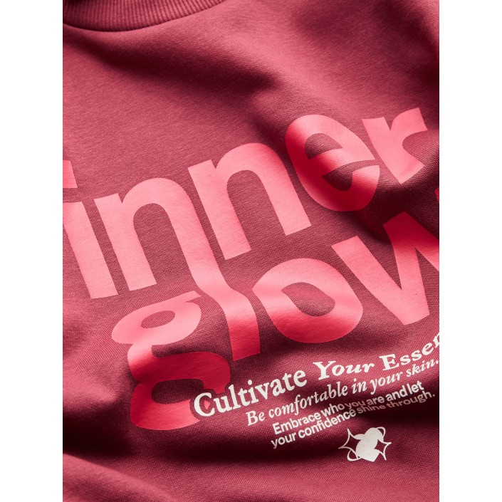 JACK&JONES ORIGINALS JXMIMI RLX LS PRINT CREW SWT Cabernet/Inner glow | Freewear JXMIMI RLX LS PRINT CREW SWT - www.freewear.nl - Freewear