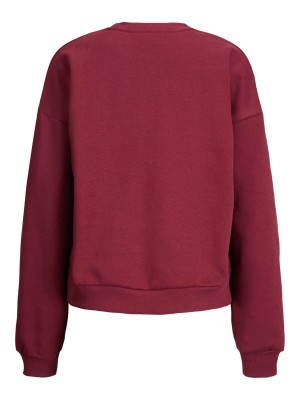 JACK&JONES ORIGINALS JXMIMI RLX LS PRINT CREW SWT Cabernet/Inner glow | Freewear JXMIMI RLX LS PRINT CREW SWT - www.freewear.nl - Freewear