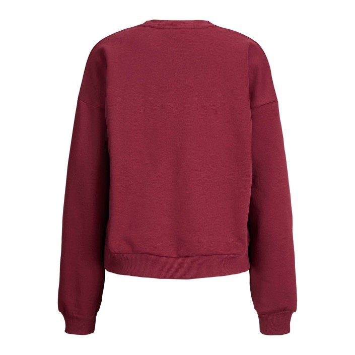 JACK&JONES ORIGINALS JXMIMI RLX LS PRINT CREW SWT Cabernet/Inner glow | Freewear JXMIMI RLX LS PRINT CREW SWT - www.freewear.nl - Freewear