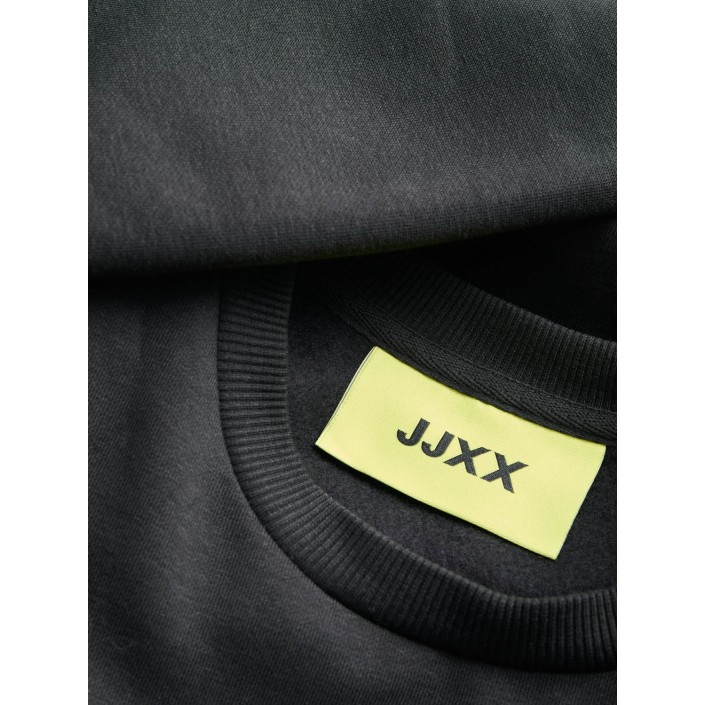 JACK&JONES ORIGINALS JXMIMI RLX LS PRINT CREW SWT Black/Mind time | Freewear JXMIMI RLX LS PRINT CREW SWT - www.freewear.nl - Freewear