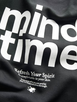 JACK&JONES ORIGINALS JXMIMI RLX LS PRINT CREW SWT Black/Mind time | Freewear JXMIMI RLX LS PRINT CREW SWT - www.freewear.nl - Freewear