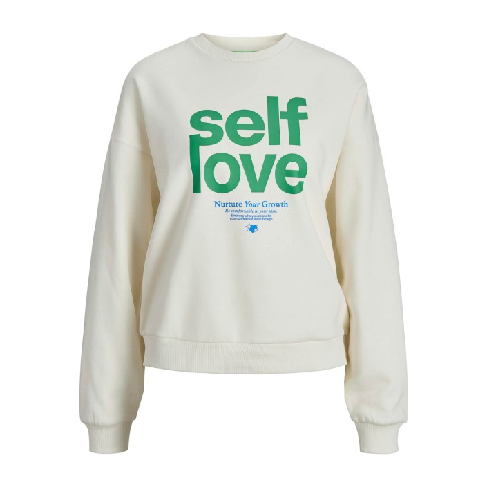 JACK&JONES ORIGINALS JXMIMI RLX LS PRINT CREW SWT Vanilla Ice/Self love | Freewear JXMIMI RLX LS PRINT CREW SWT - www.freewear.nl - Freewear