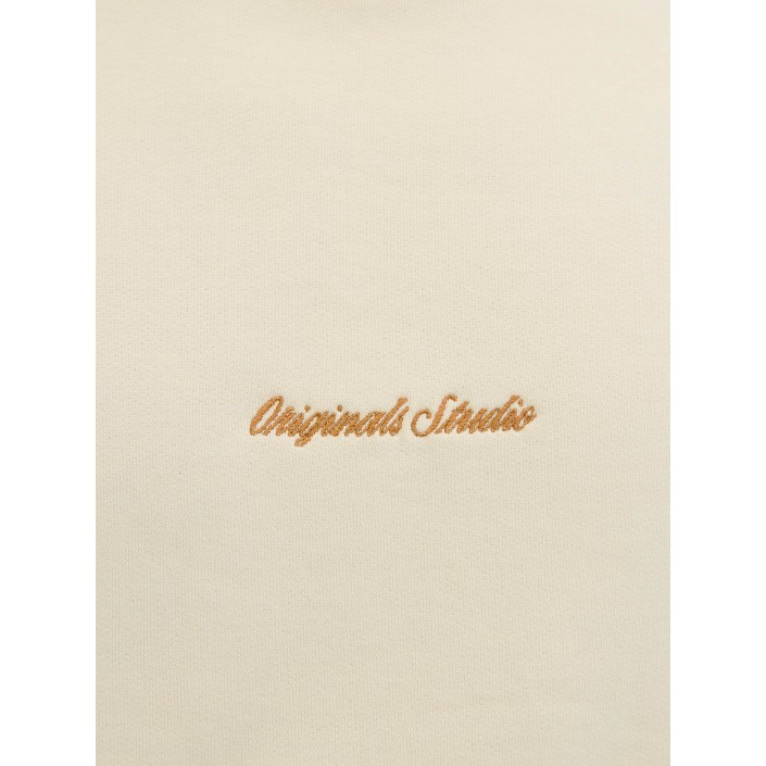 JACK&JONES ORIGINALS JORNORREBRO EMB SWEAT CREW NOOS Antique White | Freewear JORNORREBRO EMB SWEAT CREW NOOS - www.freewear.nl - Freewear