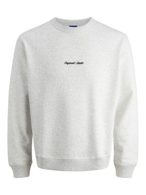 JACK&JONES ORIGINALS JORNORREBRO EMB SWEAT CREW NOOS White Melange | Freewear JORNORREBRO EMB SWEAT CREW NOOS - www.freewear.nl - Freewear