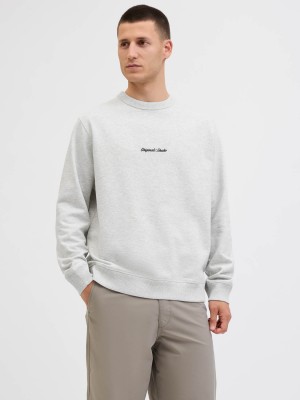 JACK&JONES ORIGINALS JORNORREBRO EMB SWEAT CREW NOOS White Melange | Freewear JORNORREBRO EMB SWEAT CREW NOOS - www.freewear.nl - Freewear