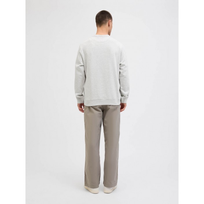 JACK&JONES ORIGINALS JORNORREBRO EMB SWEAT CREW NOOS White Melange | Freewear JORNORREBRO EMB SWEAT CREW NOOS - www.freewear.nl - Freewear