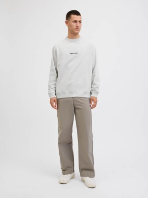 JACK&JONES ORIGINALS JORNORREBRO EMB SWEAT CREW NOOS White Melange | Freewear JORNORREBRO EMB SWEAT CREW NOOS - www.freewear.nl - Freewear